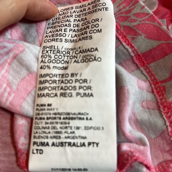 Puma Active Tropical Print Cropped Tee Pink Gray Women’s Size XL EUC - Picture 12 of 12